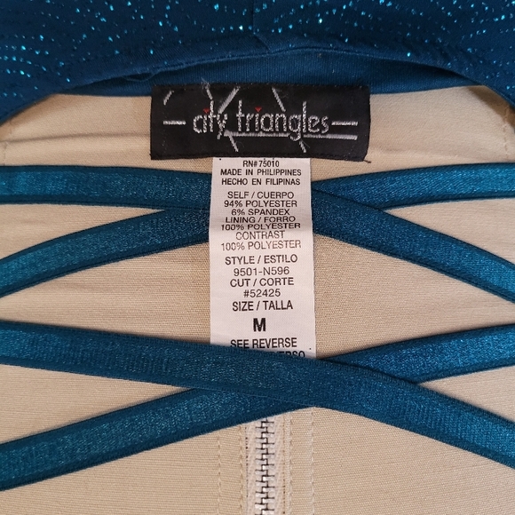 Elegant Teal Sparkle Dress - Picture 7 of 7